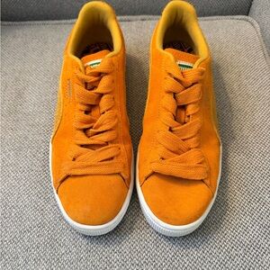 Puma Orange Pumpkin Spice Low-Top Suede Sneaker